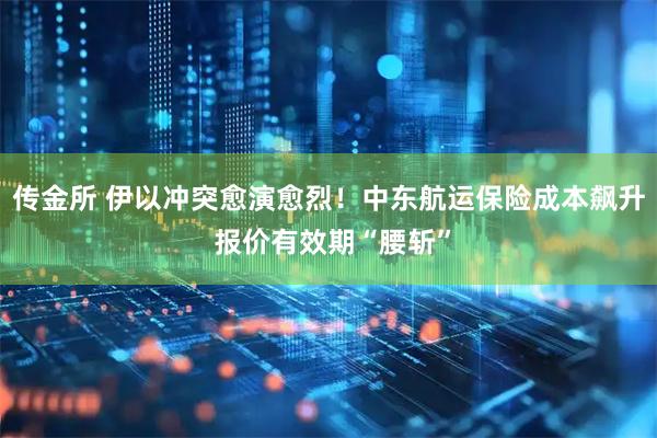 传金所 伊以冲突愈演愈烈！中东航运保险成本飙升 报价有效期“腰斩”